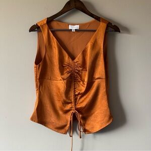 LUCY PARIS GATHERED TOP SIZE XS BRONZE / BURNT ORANGE